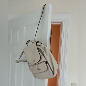 Coach Mini Backpack in Cream with Brown Interior and Gold Detailing